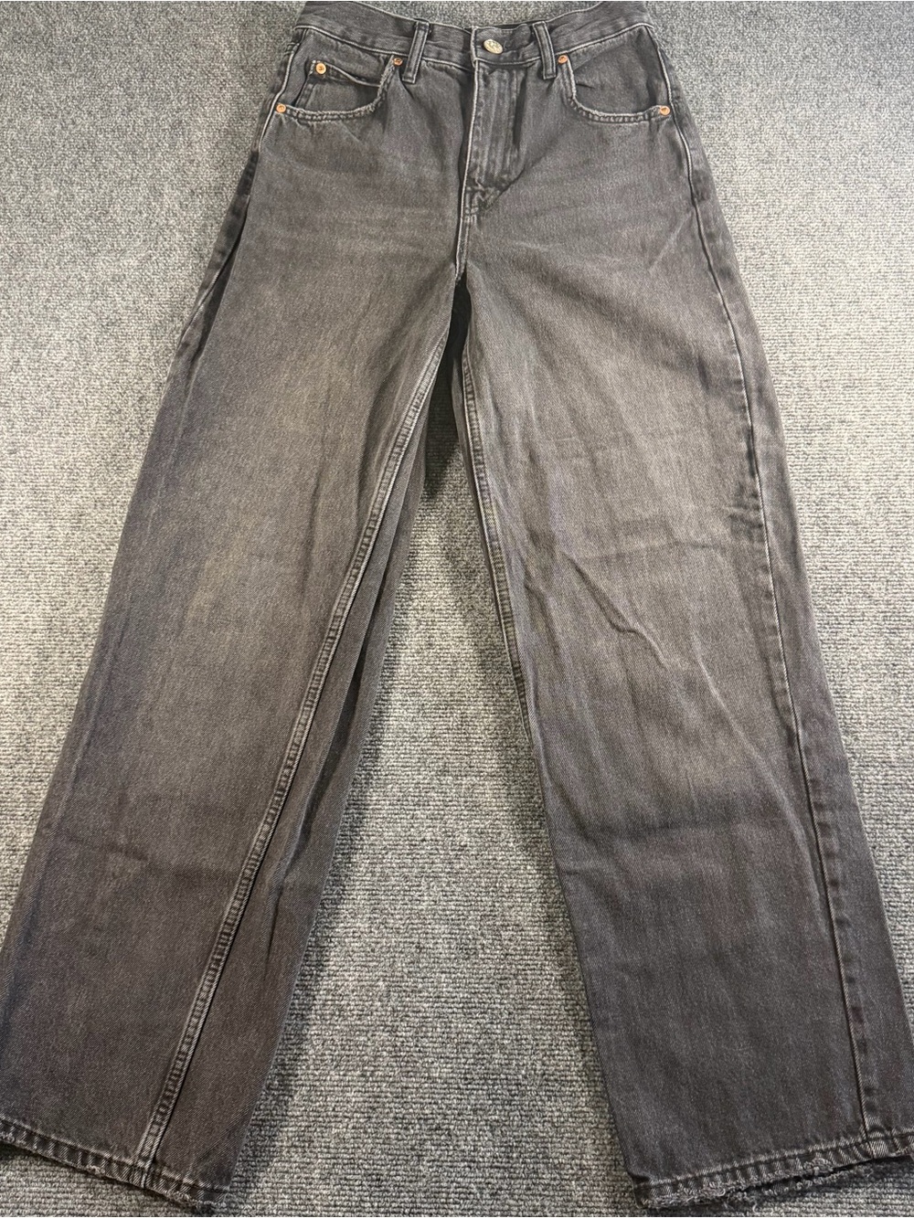 BDG Urban Outfitters Women's Boyfriend Wide-Leg Relaxed Black Denim Jeans 26x32
